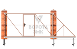 Откатные ворота 12 метров 12000×3000 с калиткой ЗМК-8235