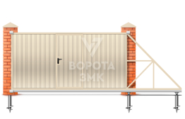Откатные ворота 5 м 5000×2800 ЗМК-7966